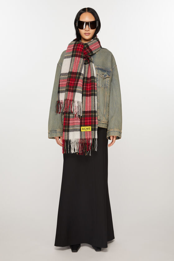 (image for) Tailored Check fringe scarf